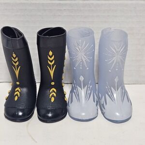 Disney Frozen 2 Elsa Anna Fashion 14" Doll Shoes Black Icy Blue Boots Shoes Pair
